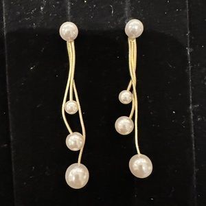 Artificial pearl earrings